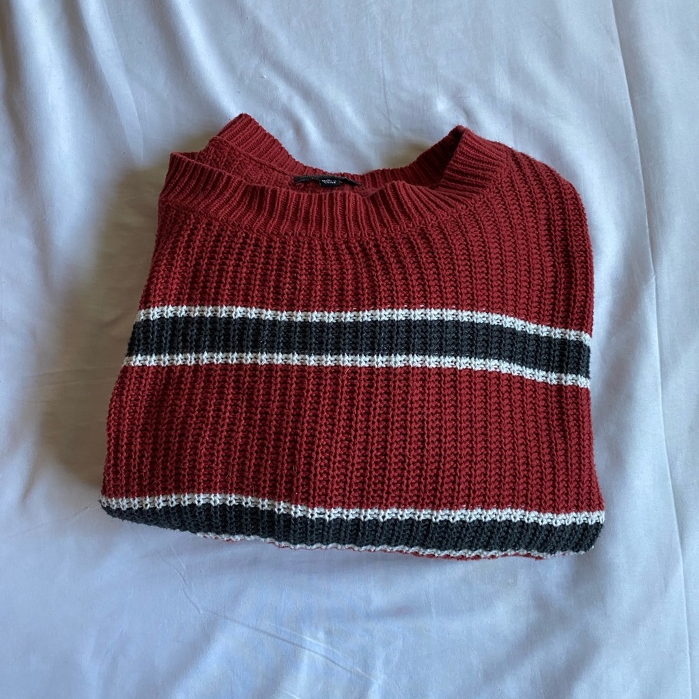 Black & Red Striped Knit
